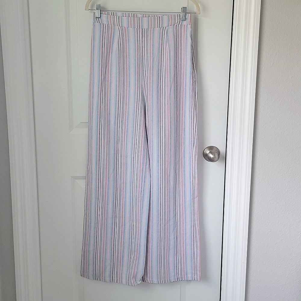 Forever 21 Multi-Color Striped Wide Leg Pants - Size Medium